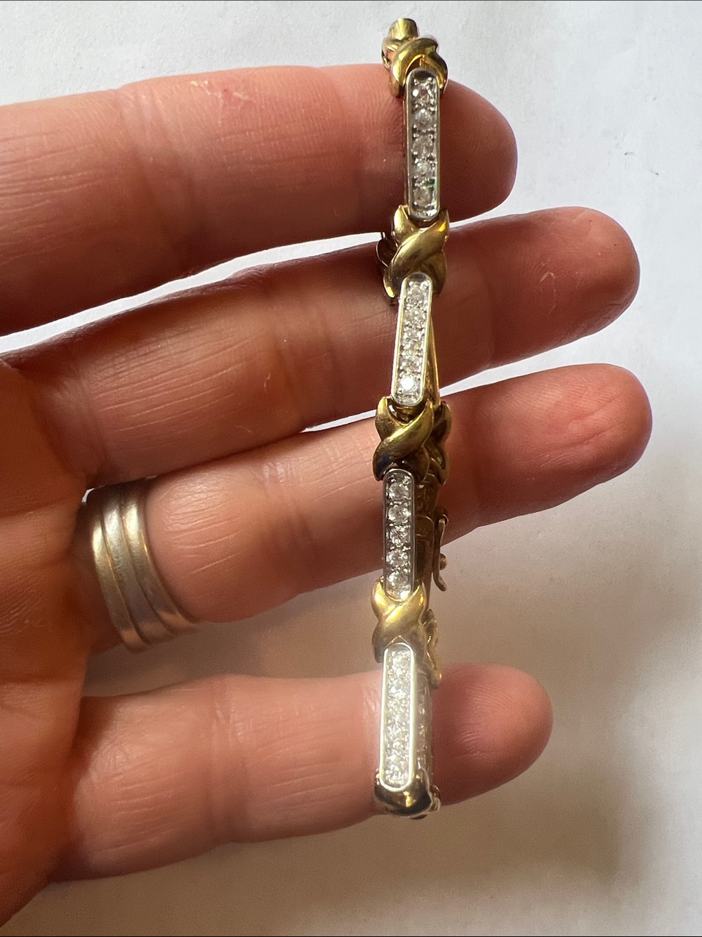 Gold over Sterling Silver tennis bracelet